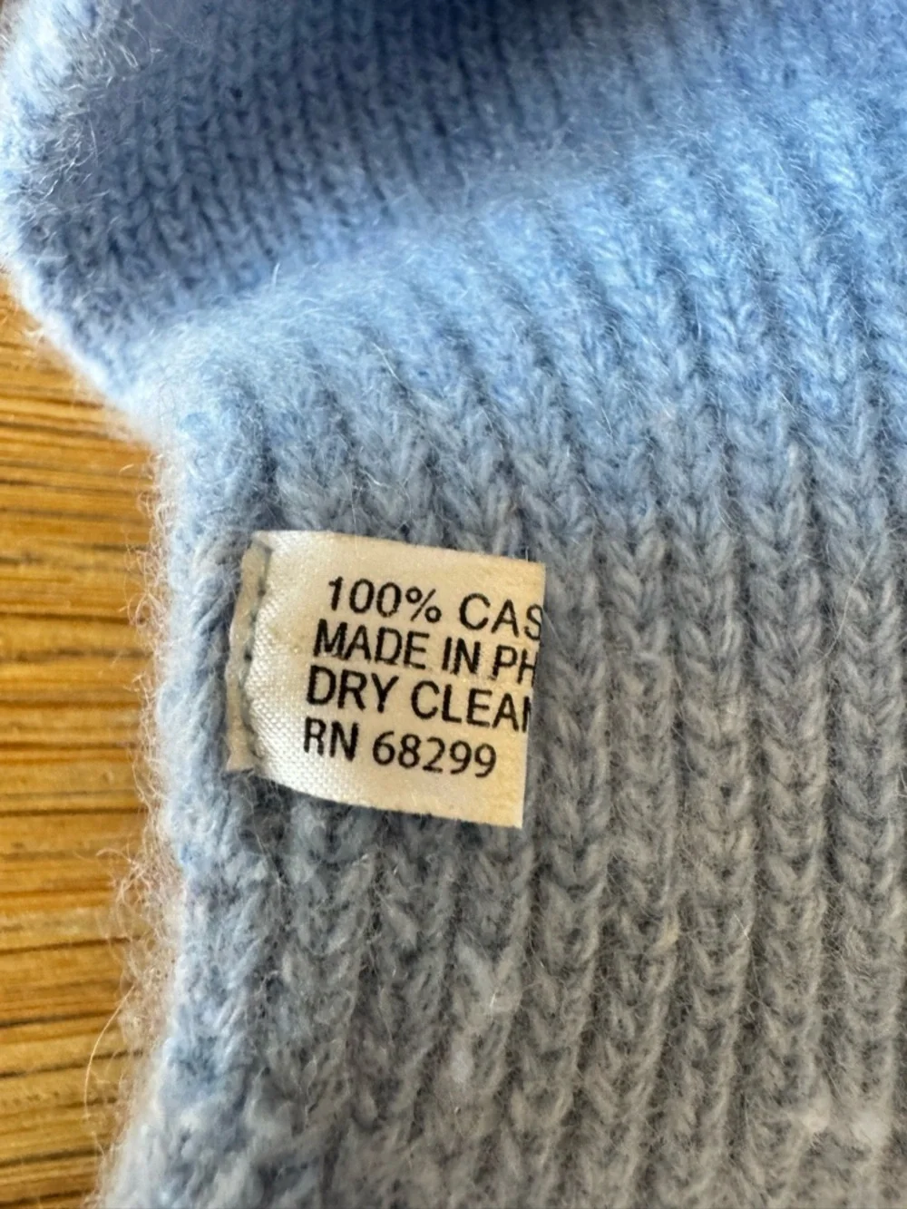 Portolano Cashmere Loop Scarf Light Blue Flower Pull Through